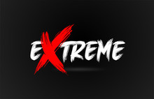 Red White Black Extreme Grunge Brush Stroke Word Text For Typography Logo Design