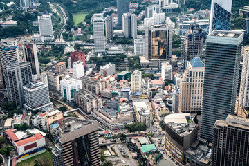 Wall Mural - Aerial view of Kuala Lumpur city from Menara TV tower observation deck.