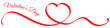 Valentines day heart ribbon banner drawn by hand in red color. Valentines day symbol. Love concept. Digital painting in vector EPS 10