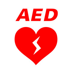 Canvas Print - AED Emergency defibrillator AED icon