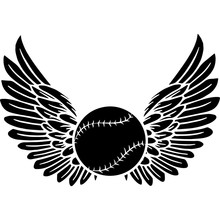 RIP Baseball Player, Memorial With Angel Wings Silhouette, Sympathy Silhouette, In Loving Memory Of Digital Vector Files