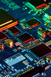 © Raimundas - Electronic circuit board with electronic components such as chips close up. The concept of the electronic computer hardware technology.
