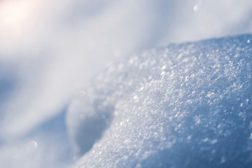 Macro background of fresh snowflake texture