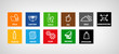segregation of garbage different factions - icon set