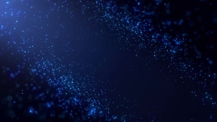 Wall Mural - blue particles abstract background with flare shining floor particle stars dust.beautiful futuristic
