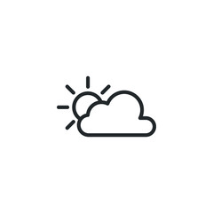 Fototapete - cloud and sun icon template color editable. cloud and sun symbol vector sign isolated on white background illustration for graphic and web design.