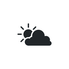 Poster - cloud and sun icon template color editable. cloud and sun symbol vector sign isolated on white background illustration for graphic and web design.