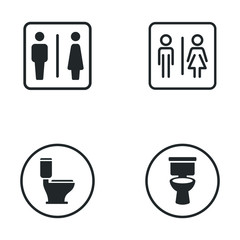Leinwandbilder - Toilet icon template color editable. Bathroom symbol vector sign isolated on white background illustration for graphic and web design.