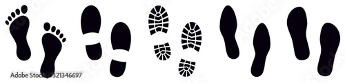 Fotografía Footprint. Different human footprints. Vector