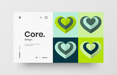 Wall Mural - valentine's day style сreative horizontal website screen part for responsive web design project. abs