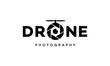 Black Drone Photography Film Logo Wordmark Design
