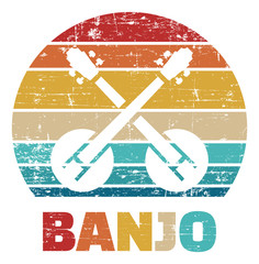 Sticker - Banjo vintage instrument icon