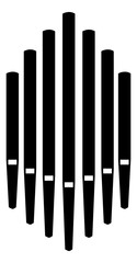 Sticker - Pipe organ instrument silhouette