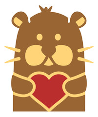 Sticker - Otter with heart