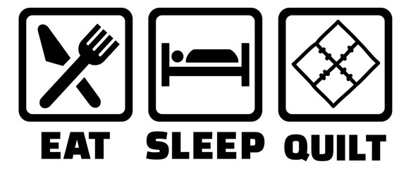 Sticker - Eat Sleep Quilt Quilting Icon