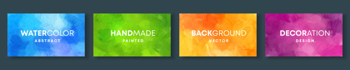 Wall Mural - Set of high quality vector colorful watercolor backgrounds for poster, brochure or flyer