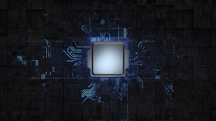 Wall Mural - Central Computer Processors CPU concept. 3d rendering,conceptual image.