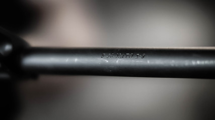 Close up view of a rifle barrel designed for 5.56 ammunition