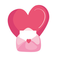 Poster - envelope mail with heart isolated icon