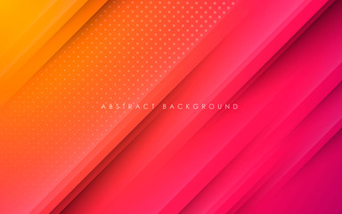 Wall Mural - modern abstract gradient orange and purple background concept with gold line and dots decoration