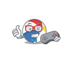 Sticker - Smiley gamer beach ball cartoon mascot style