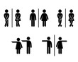 Set of WC sign Icon Vector Illustration on the white background. Vector man & woman icons. Funny toilet symbol	