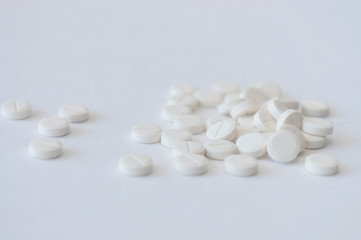 pills on a white background