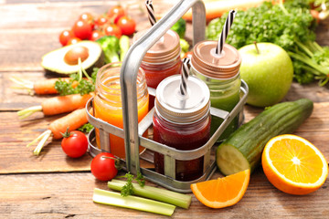 Wall Mural - fruit and vegetable juice- smoothie and ingredient- health food