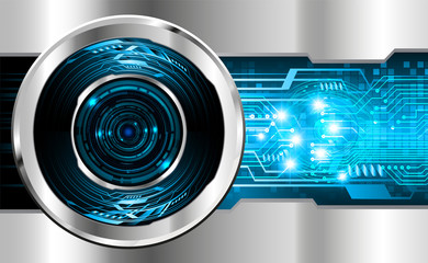 Blue eye cyber circuit future technology concept background