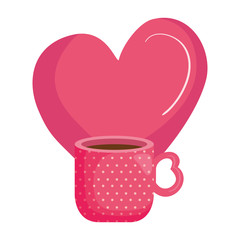 Canvas Print - cup coffee with heart isolated icon