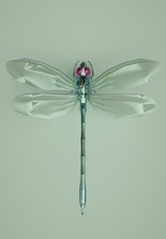 Elegant Concept Long Dragonfly Jewel With White Background