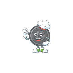 Canvas Print - Camera lens cartoon character in a chef dress and white hat