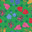 Vector Colorful Rose pattern print background design