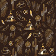 © Creative-Material - Gold western style elements seamless pattern background texture