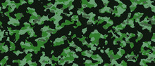 black and green camouflage banner. background and texture.