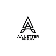 Wall Mural - AA simple letter logo design with isolated white background