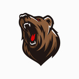 Fototapeta  - Modern professional grizzly bear logo for a sport team