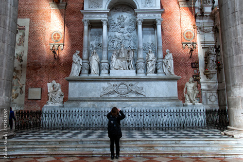 Tomb of Titian, Luigi Zandomeneghi, 1836-1852, at the church of Santa Maria Gloriosa dei Frari, carved in Carrara marble Poster Mural XXL