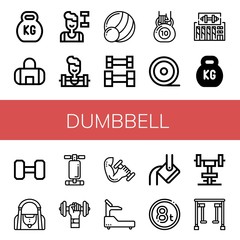 Canvas Print - dumbbell simple icons set