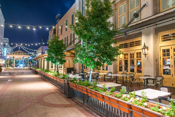 NEW ORLEANS, LA - FEBRUARY 8, 2016: Famous Fulton Street at night