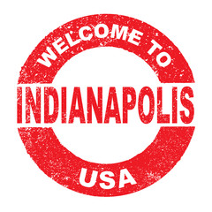 Wall Mural - Rubber Ink Stamp Welcome To Indianapolis USA