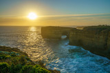 Fototapeta Morze - island arch at sunset, great ocean road in victoria, australia