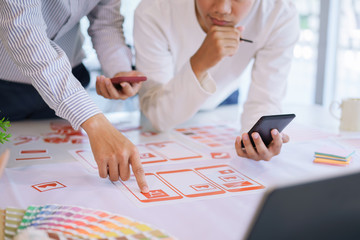 Wall Mural - business people working together in office