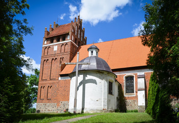 Gothic church of St. Anthony Abbot (Antoniego Opata) in Wozlawki, Warmia, Poland. 