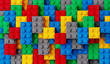Multi-colored plastic blocks background