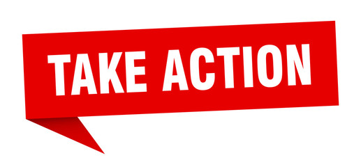 take action speech bubble. take action ribbon sign. take action banner