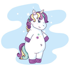 Wall Mural - cute unicorn fantasy with stars decoration