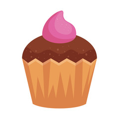 Sticker - delicious cupcake pastry isolated icon