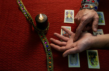Fortune Teller's Hands Reading Hands To Predict The Future, Esoteric Concept