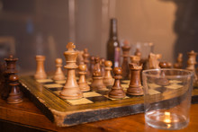 Old Wooden Chess Board